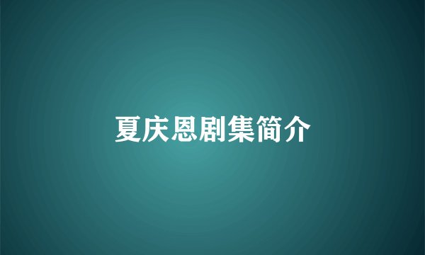 夏庆恩剧集简介