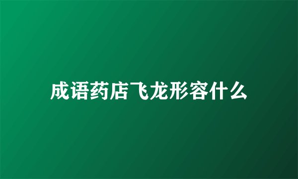 成语药店飞龙形容什么