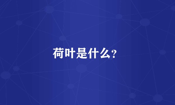 荷叶是什么？