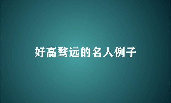 好高骛远的名人例子