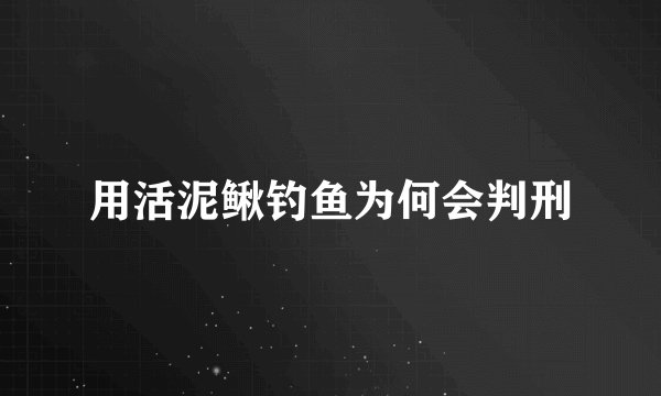 用活泥鳅钓鱼为何会判刑