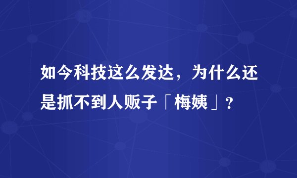 如今科技这么发达，为什么还是抓不到人贩子「梅姨」？