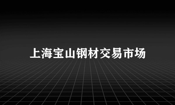上海宝山钢材交易市场