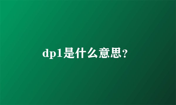 dp1是什么意思？