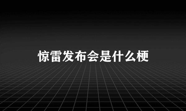 惊雷发布会是什么梗