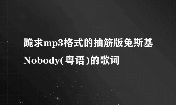 跪求mp3格式的抽筋版兔斯基Nobody(粤语)的歌词