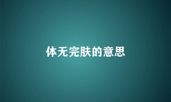 体无完肤的意思