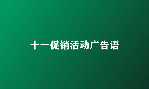 十一促销活动广告语