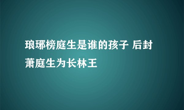 琅琊榜庭生是谁的孩子 后封萧庭生为长林王
