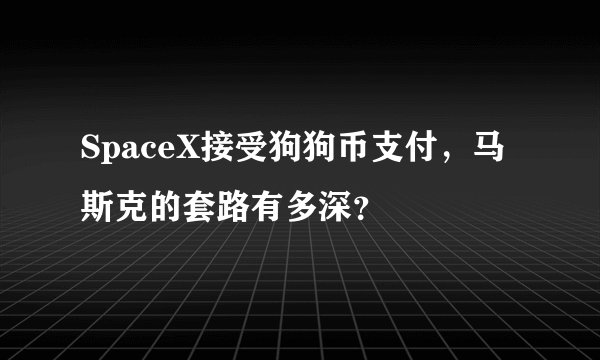 SpaceX接受狗狗币支付，马斯克的套路有多深？