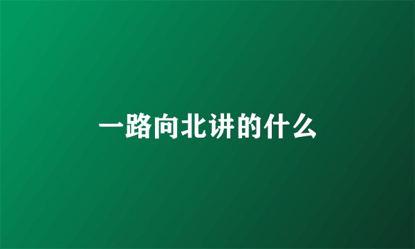 一路向北讲的什么