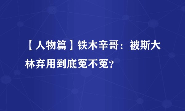 【人物篇】铁木辛哥:被斯大林弃用到底冤不冤?