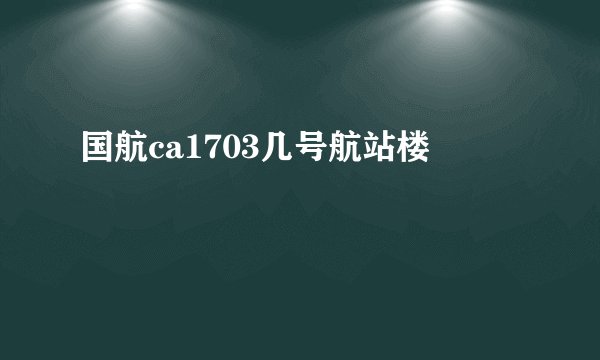 国航ca1703几号航站楼