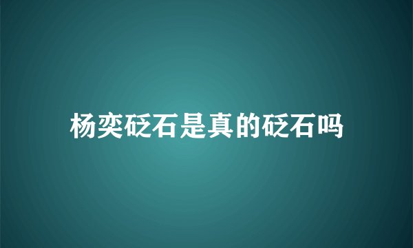 杨奕砭石是真的砭石吗