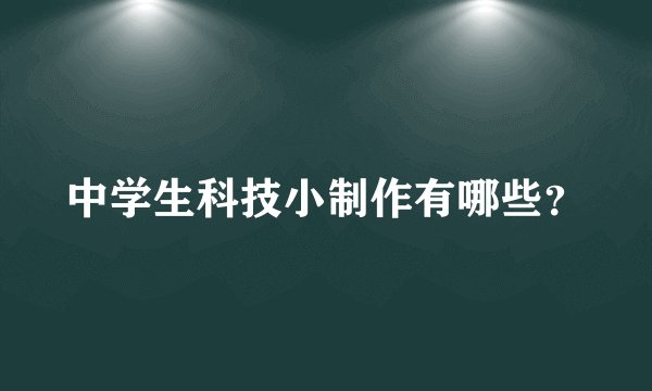 中学生科技小制作有哪些？