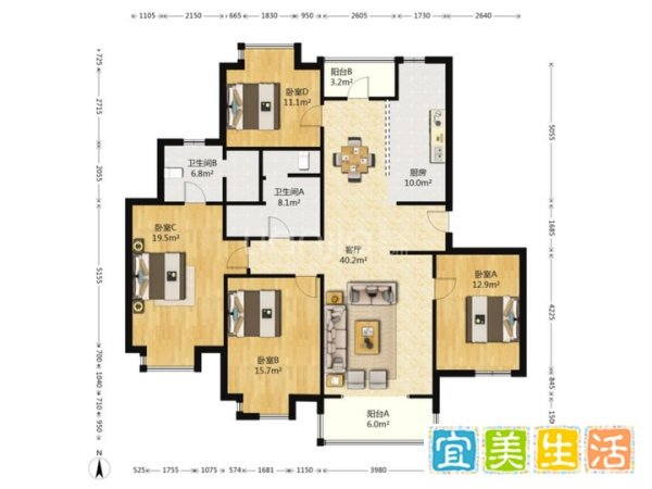 古北高区景观大平层 | 四季晶园 | 占用8.7折成交