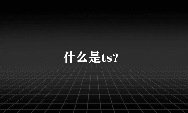 什么是ts？