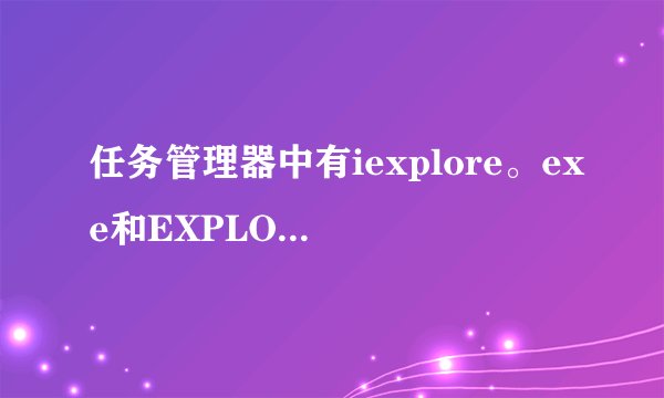 任务管理器中有iexplore。exe和EXPLORER.EXE.这两个玩意有什么区别?