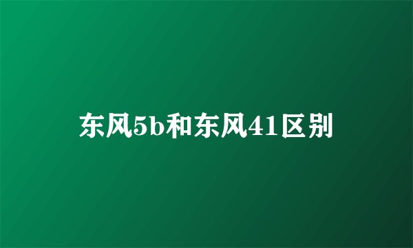 东风5b和东风41区别