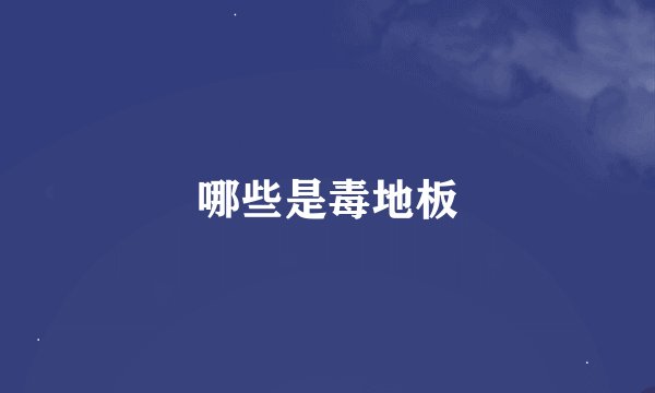 哪些是毒地板