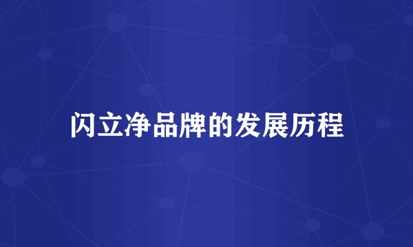 闪立净品牌的发展历程