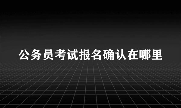 公务员考试报名确认在哪里