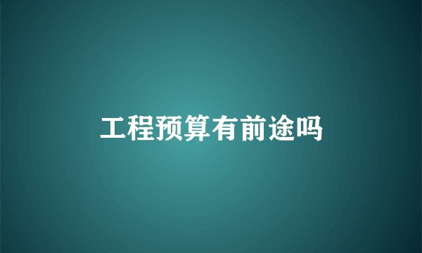 工程预算有前途吗