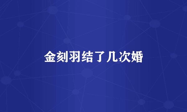 金刻羽结了几次婚