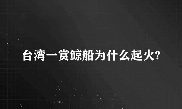 台湾一赏鲸船为什么起火?