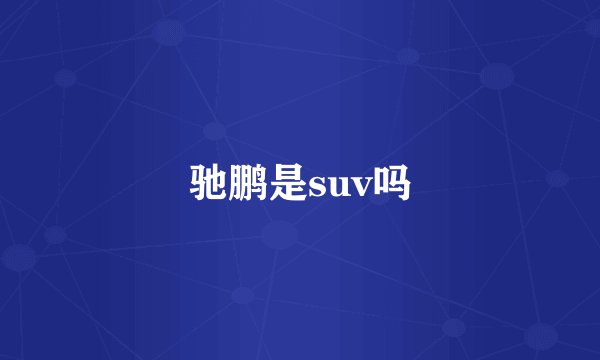 驰鹏是suv吗