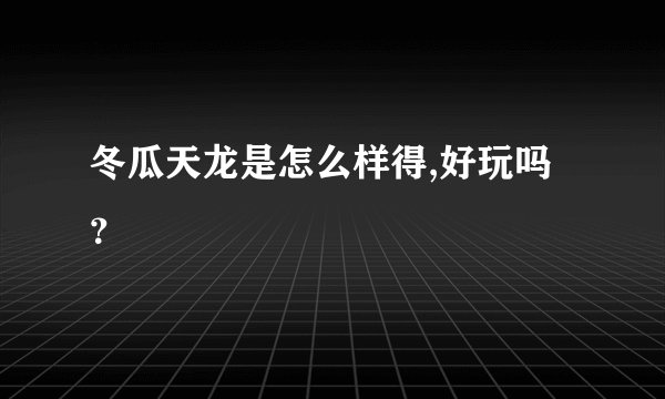 冬瓜天龙是怎么样得,好玩吗？