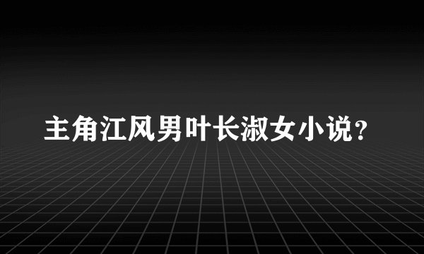 主角江风男叶长淑女小说？