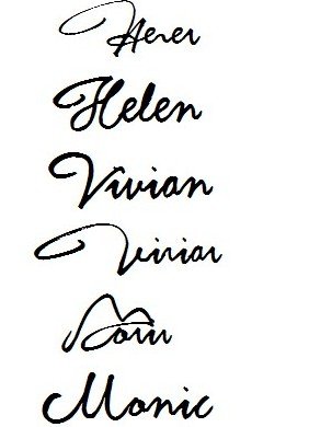 求英文艺术签名，花体字的那种ing～我叫Helen，帮我朋友另外设计一个Vivian，和monic