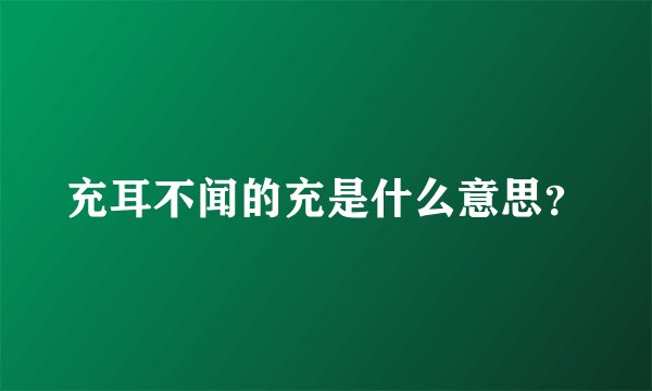 充耳不闻的充是什么意思？