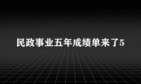民政事业五年成绩单来了5