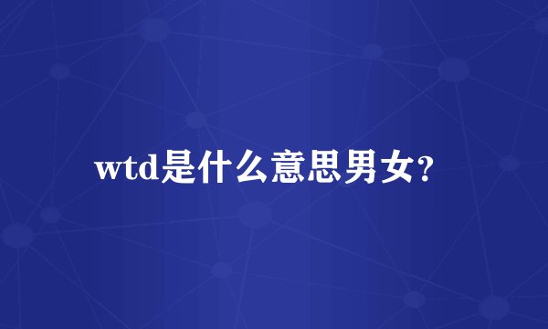 wtd是什么意思男女？