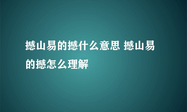 撼山易的撼什么意思 撼山易的撼怎么理解