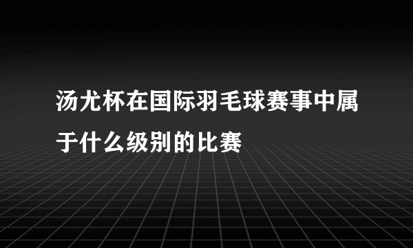 汤尤杯在国际羽毛球赛事中属于什么级别的比赛