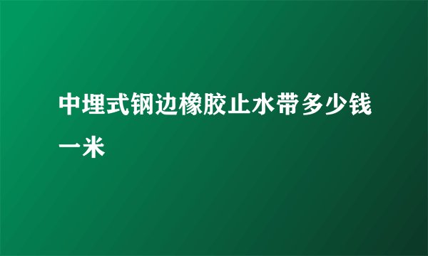 中埋式钢边橡胶止水带多少钱一米