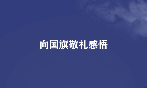 向国旗敬礼感悟