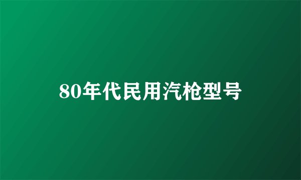 80年代民用汽枪型号