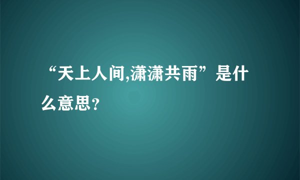 “天上人间,潇潇共雨”是什么意思？