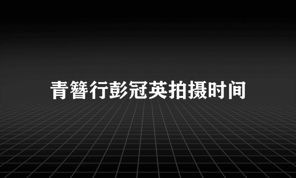 青簪行彭冠英拍摄时间