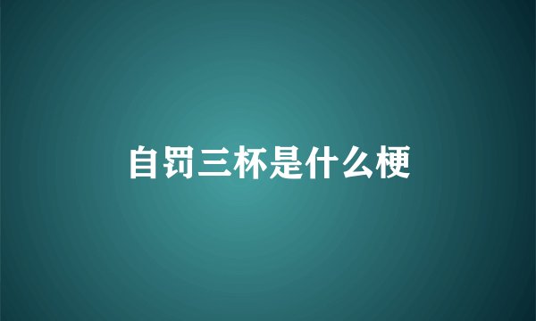 自罚三杯是什么梗