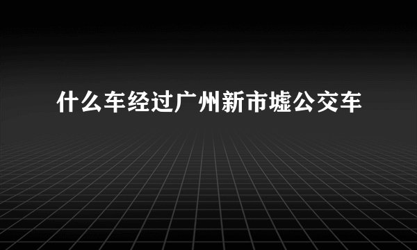 什么车经过广州新市墟公交车