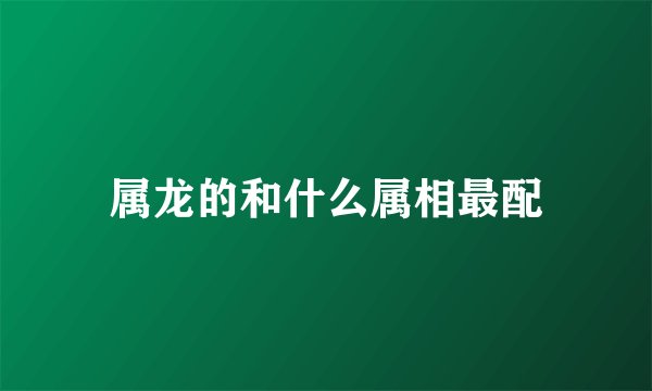 属龙的和什么属相最配