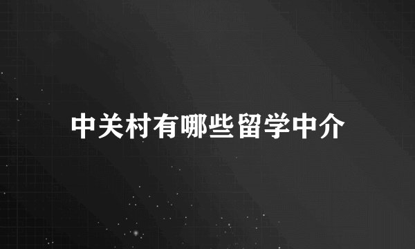 中关村有哪些留学中介