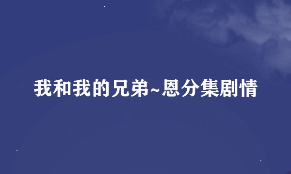 我和我的兄弟~恩分集剧情