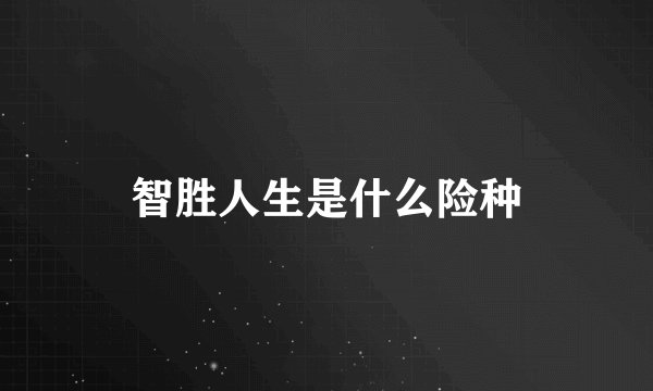 智胜人生是什么险种
