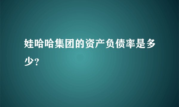 娃哈哈集团的资产负债率是多少？
